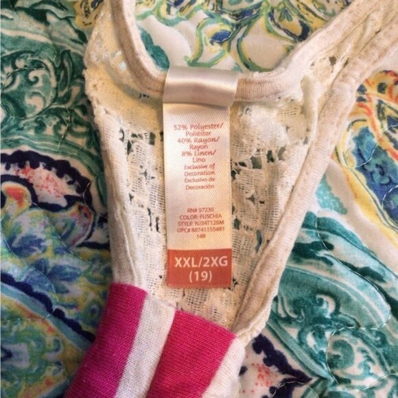 No Boundaries 2xl  pink and white sleeveless tank top (0044) - Picture 4 of 9